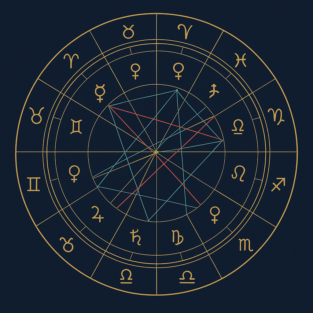 Sample natal chart wheel for Albert Einstein